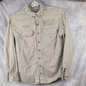 Carhartt FR Flame-Resistant Canvas Work Shirt - Tan/Khaki - Size Medium